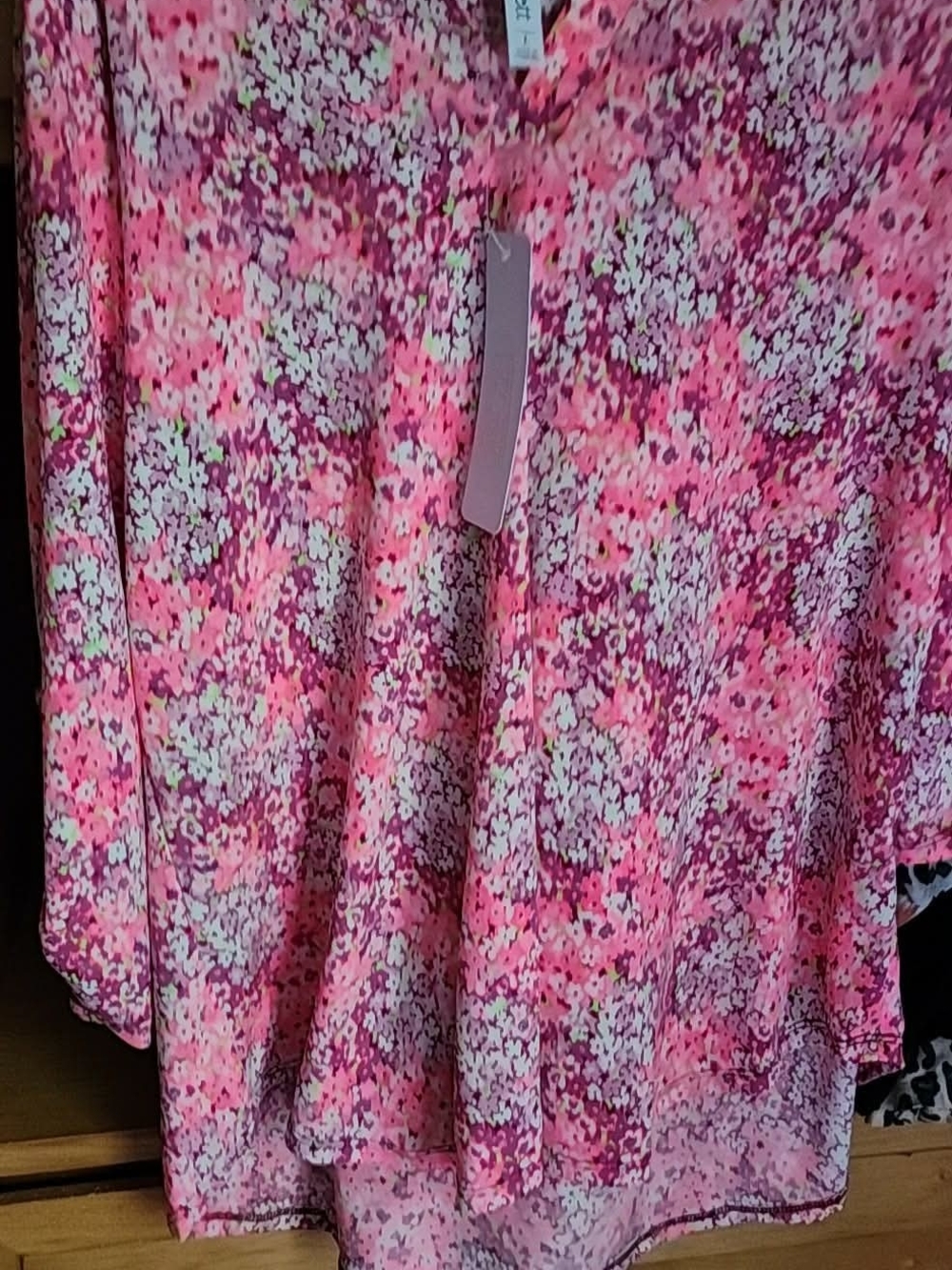 Pink Floral Blouse - Pink, White, Magenta